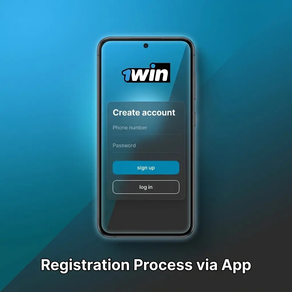 Registration process via the 1win app