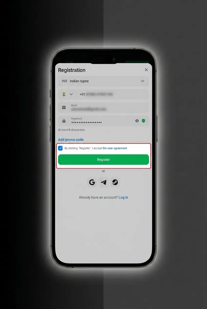 Step-by-step 1win sign up process on desktop and mobile showing registration form with email, phone, and social options