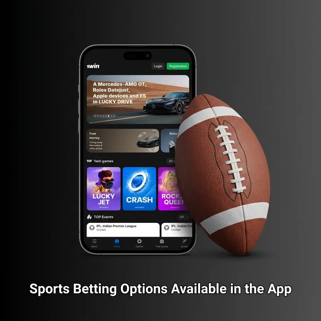 Sports betting options in the 1win app