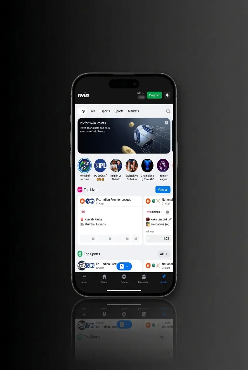 Pick your bet type in 1win app