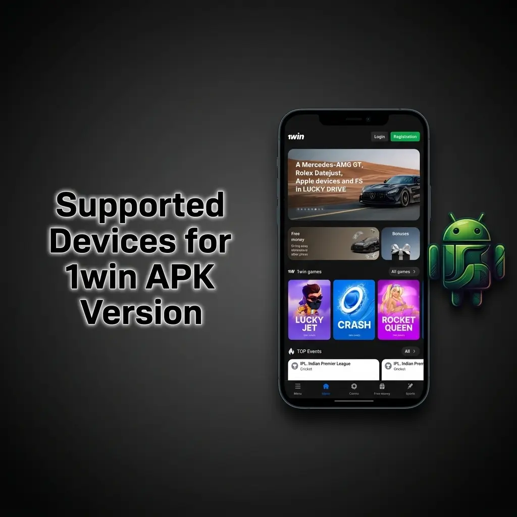 Supported Android devices for 1win APK in India
